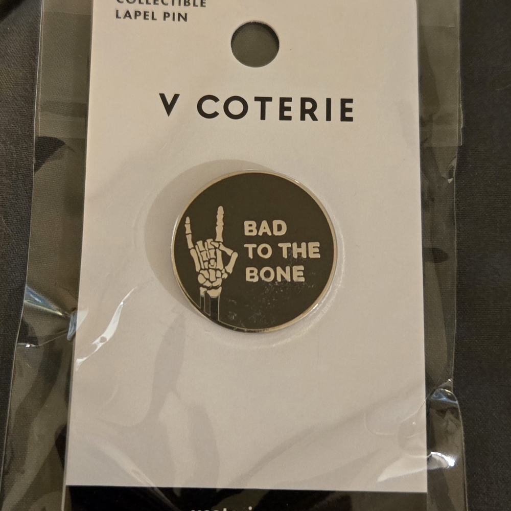 Figs & V Coterie 'Bad to the Bone' Enamel Pin